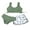 Green, variant on GYRATEDREAM Girls 3 Piece Swimsuits Print Top and Shorts Bikini Set Bathing Suit with Swimsuits Cover Up for 11-12 Years