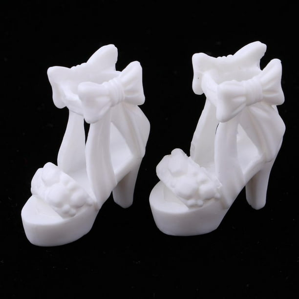 Sandalias de Tacón Calcetines Bowknot Accesorios Moda para Muñeca Blanco  Hugo Zapatos de tacón alto de muñeca