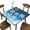 Blue and White Snowflake 8, variant on Fitted Clothes Folding Table, Blue and White Snowflake Pattern Printed on Fade Resistant Stretchable Table Covers, Fits Picnics & Outdoor Events, Fit for 36" x 36" Square Tables