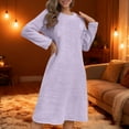 thumbnail image 7 of Ashirexll Womens Winter Dresses, Midi Dresses for Women, Solid Color Long Sleeve Thick Nightgown Pullover Casual Loose, 7 of 7