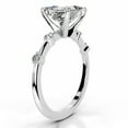 thumbnail image 3 of First Jewel Princess Cut Excellent 2 Ct Diamond Ring For Women's - Silver 14K White Gold Over Ring for Her - Wedding Ring - Solitaire with Accent Diamond Ring - Eternity Band Diamond Ring for Her, 3 of 7