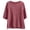 Red, variant on Plus Size Tops for Women Linen 3/4 Length Sleeve Lace Solid Color Scoop Neck Comfy Blouses Summer Vacation Going out Tops