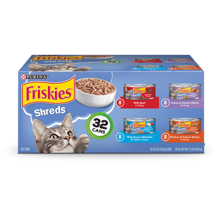 Friskies Gravy Wet Cat Food Variety Pack, Savory Shreds - (32) 5.5 oz. (Best Canned Cat Food For Cats With Kidney Disease)