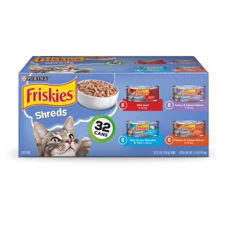 Friskies Gravy Wet Cat Food Variety Pack, Savory Shreds - (32) 5.5 oz. (Best Cat Canned Food 2019)