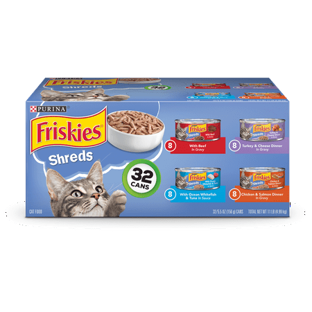 Friskies Gravy Wet Cat Food Variety Pack, Savory Shreds - (32) 5.5 oz. (Best Wet Cat Food With Gravy)