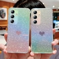 thumbnail image 2 of for Samsung Galaxy S23 FE 5G Case Iridescent Holographic, Gradient Bling Glitter Clear Phone Case with Camera Lens Cover Soft Shockproof Cute Heart S23 FE Case for Women Girls 6.4" (Gold Heart), 2 of 11