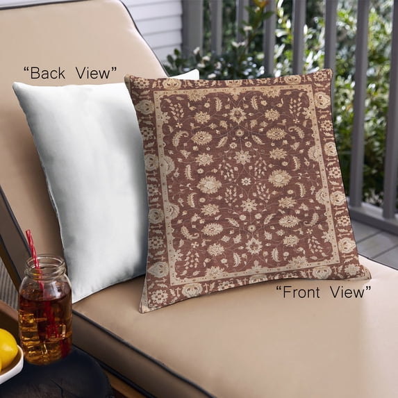 Ahgly Company Outdoor Square Mid-Century Modern Throw Pillow, 18 inch by 18 inch