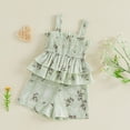 thumbnail image 4 of KPOPLK Newborn Baby Girl Summer Clothes 2Pcs Floral Embroidery Shorts Set Cute Baby Girl Outfit Set(12-18 Months,Light Green), 4 of 9