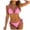 Pink, variant on Women & Teen Girl's 2 Piece Bikini Set Triangle Halter String Bikini Set High Cut Bathing Suit Swimwear (White, L)