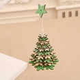 thumbnail image 4 of 3D Wooden Snowflake Christmas Decorations | Layered Red Green Brown Holiday Hanging Decor | Adjustable Rope for Tree Decoration | Snowflake Pattern Pendant(Green), 4 of 4