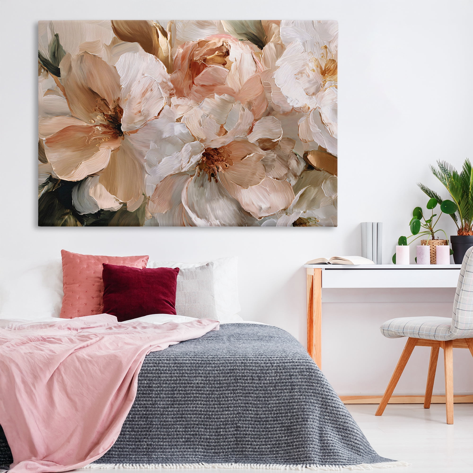 Stupell Industries Pink Brushstroke Petals Canvas Wall Art, design by Jacky Ngan