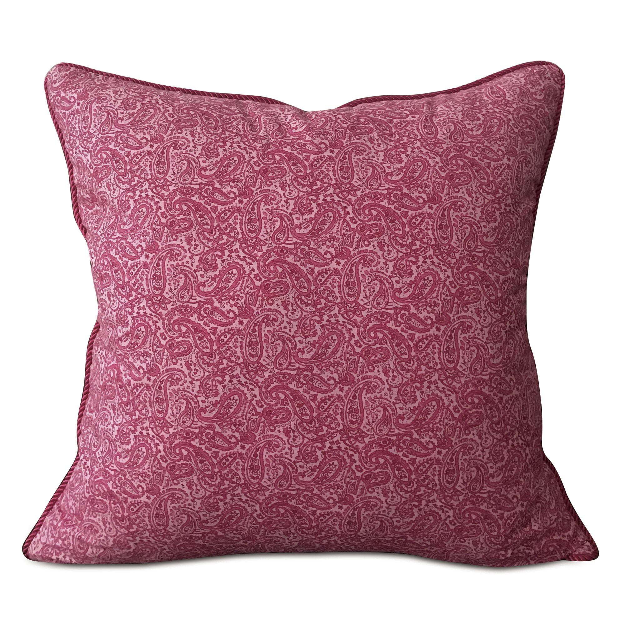 Hot Pink Paisley Throw Pillow Cover 22"x22"