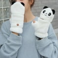 thumbnail image 4 of Gants d'Étudiant en Peluche Panda Dessin Animé Hiver Couverture Rabattable Gants Chauds pour Extérieur, 4 of 10