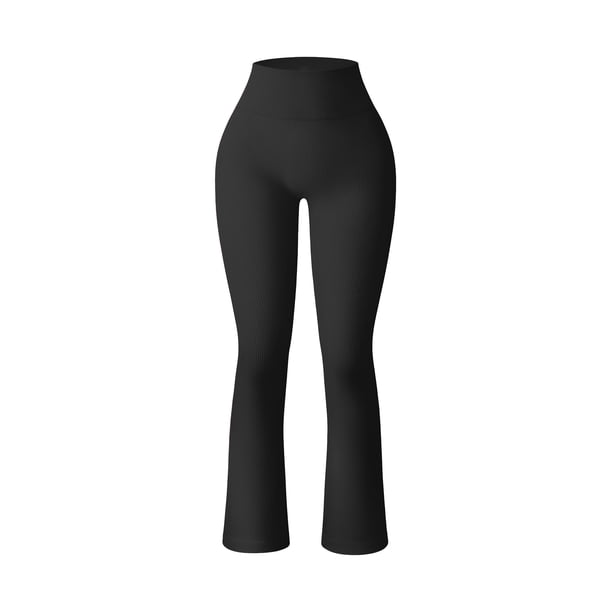 Pantalones de yoga deportivos para mujer, mallas de entrenamiento sin costuras con cintura alta y acampanadas, mallas acampanadas para mujer