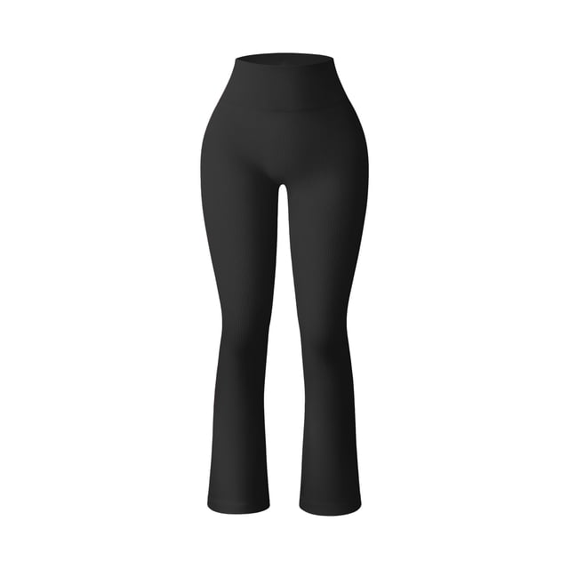 Pantalones de yoga deportivos para mujer, mallas de entrenamiento sin costuras con cintura alta y acampanadas, mallas acampanadas para mujer