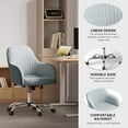 thumbnail image 6 of Velvet Fabric Home Office Chair Comfy Vanity Chairs Adjustable 360° Swivel Upholstered Computer Task Chair Living Room Chairs with Arms, 6 of 10