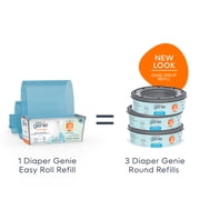 Diaper Genie Signature White Pail Includes 1 Easy Roll Refill with 18 Bags