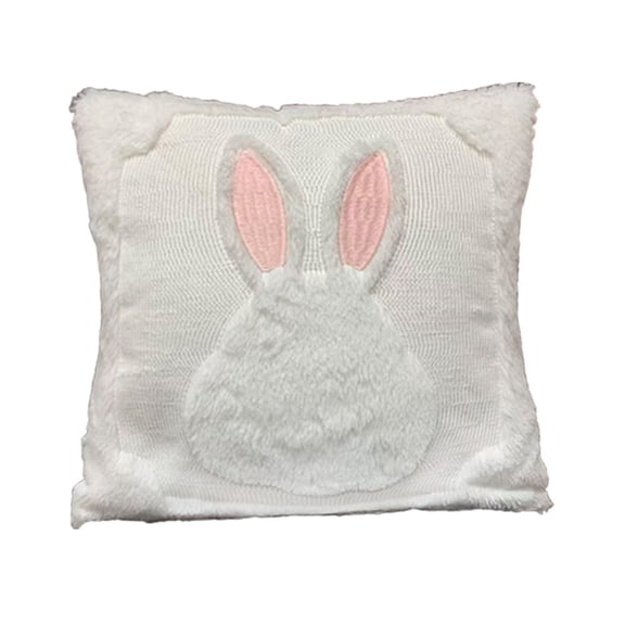 3D Plush Easter Bunny Cushion Cover For Sofa And Chair Spring Rabbit Pillow Case With Floppy Ears Home Decor Festive Accent