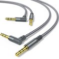 thumbnail image 1 of Cable auxiliar MCSPER de nailon trenzado de 6.6 pies/2 m y 3.5 mm, gris, paquete de 2, 1 of 7