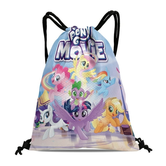 Drawstring Backpack for My Little Pony Party Favor Bags Sackpack Adults Women Men Sports for Gym Travel Swimming Hiking Camping Tote Bag 11.8 × 15.7 in