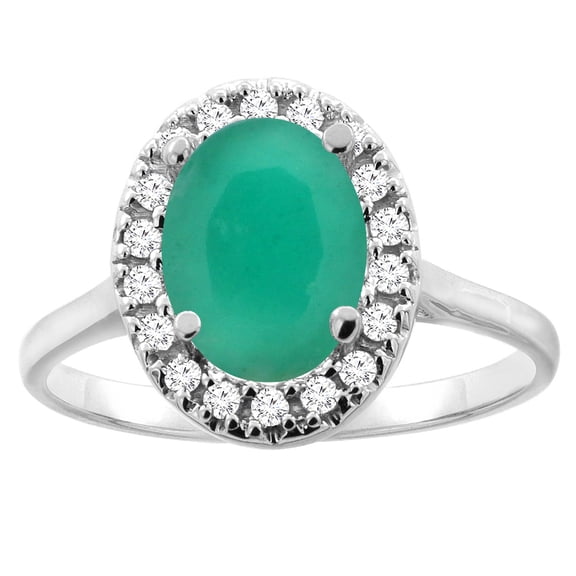 14K White Gold Natural High Quality Ruby Halo Ring Oval 9x7mm Diamond Accent, size 8