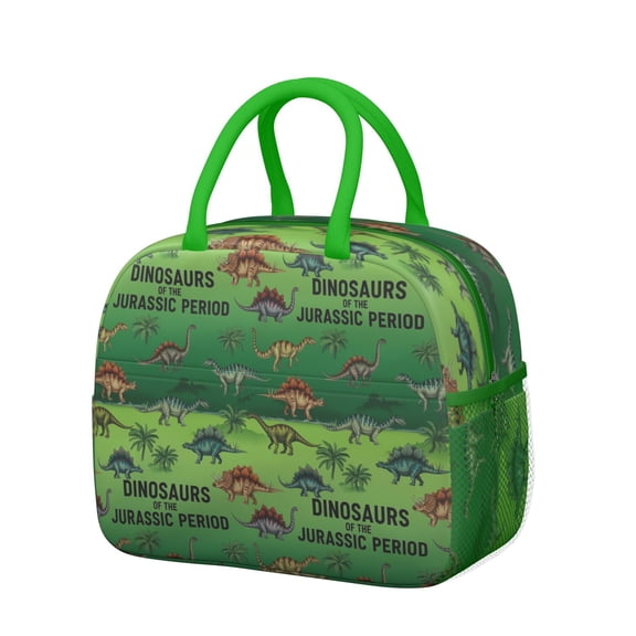 Womens Green Cartoon Dinosaurs Pattern Lunch Box for Work,Insulated Lunch Bag for Women,Loncheras Para Mujer,Leakproof Adult Lunch Bag for Work,Beach,Travel,Picnic,Camping