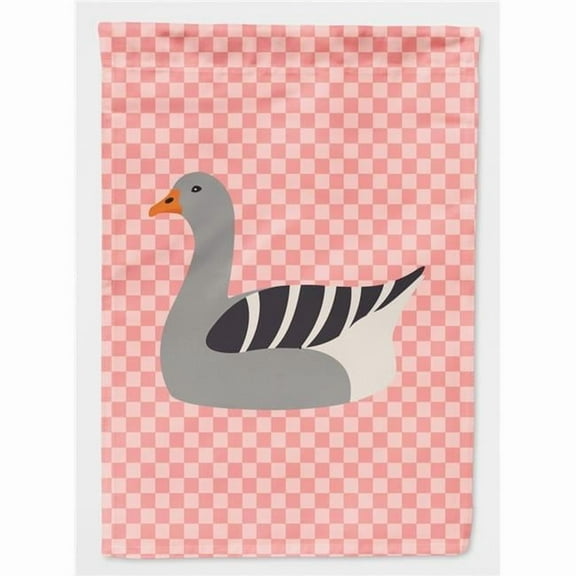 Caroline's Treasures BB7893CHF Pilgrim Goose Pink Check Flag Canvas House Size , Large, multicolor