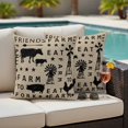 thumbnail image 5 of Retro Farm Pillow Covers 2 Pack Animal Cow Pig Chicken Country Brown Black Mottled Pillowcase Waterproof Outdoor Throw Pillow Cover for Patio Garden Square Cushion 18”x18”, 5 of 9