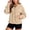 oversized hooded pullover - Beige, variant on uvwlwu Womens Half Zip Bubble Cuff Hoodie Kangaroo Pocket Oversized Soft Fall Street Daily Casual Pullover Sweatshirt,S