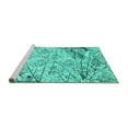 thumbnail image 2 of Ahgly Company Machine Washable Indoor Square Abstract Turquoise Blue Contemporary Area Rugs, 6' Square, 2 of 4