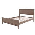 thumbnail image 5 of Euroco Mid-Century Wood Queen Size Platform Bed with Headboard and Wood Slat Support, No Box Spring Needed, Brown, 5 of 7