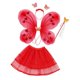 thumbnail image 5 of Disfraz de hada para niñas, 4 piezas, disfraz de mariposa para niños pequeños, traje de hada para mayores Rojo Jinwen Disfraz de hada, 5 of 8