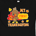 thumbnail image 4 of Inktastic My First Thanksgiving with Turkey and Leaves Boys or Girls Baby T-Shirt, 4 of 5