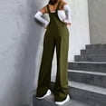 thumbnail image 4 of Women's Wide Leg Overalls Loose Casual Bib Jumpsuit Adjustable Strap Pockets, 4 of 8