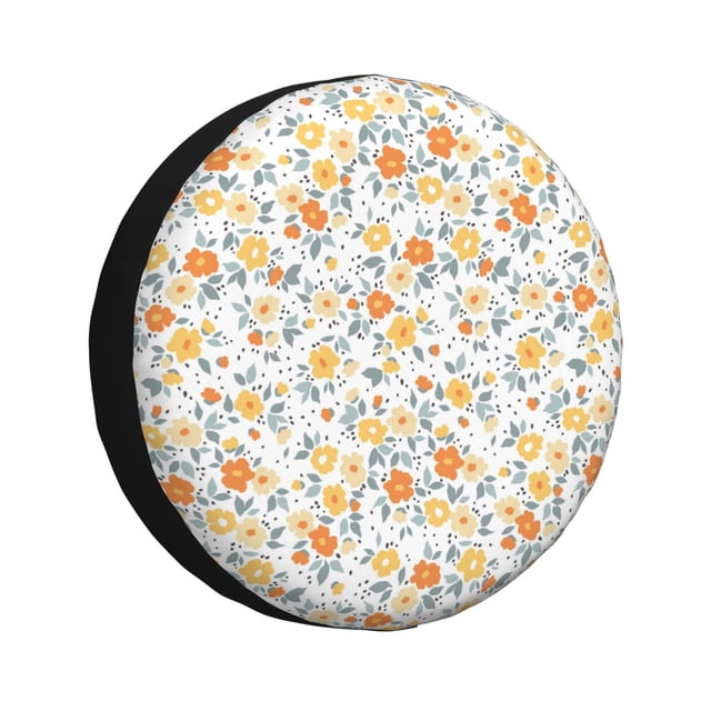 Fotbe Floral1 Funda de Llanta de Repuesto con Estampado, Engrosada, Ajuste Universal para Jeep, Remolque, RV, SUV, Camión-15 inch