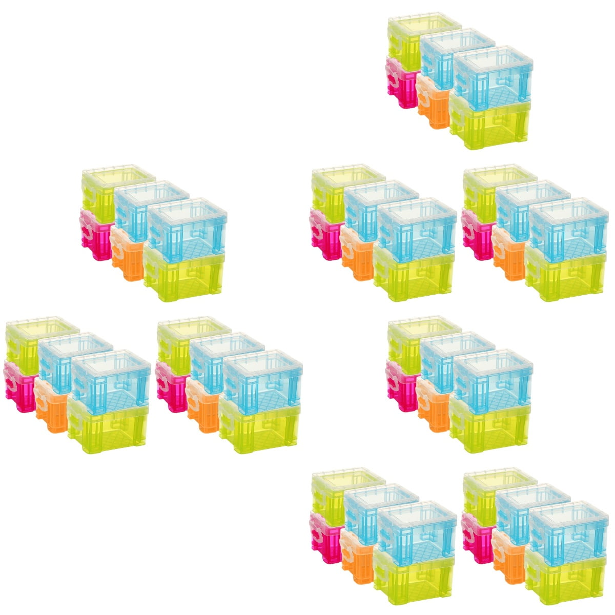 Hemoton 18 Pcs  Small Plastic Storage Box with Lid Small Storage Bin Box Sundries Storage Box