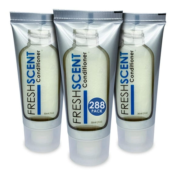 Acondicionador FRESHSCENT 1oz (paquete de 288) Tamaño de viaje de hotel Servicios y artículos de tocador a granel para hospitalidad