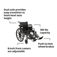 thumbnail image 5 of McKesson Black Lightweight Wheelchair, Steel, 18" W, 300-lb Weight Capacity, 1 Ct, 5 of 8