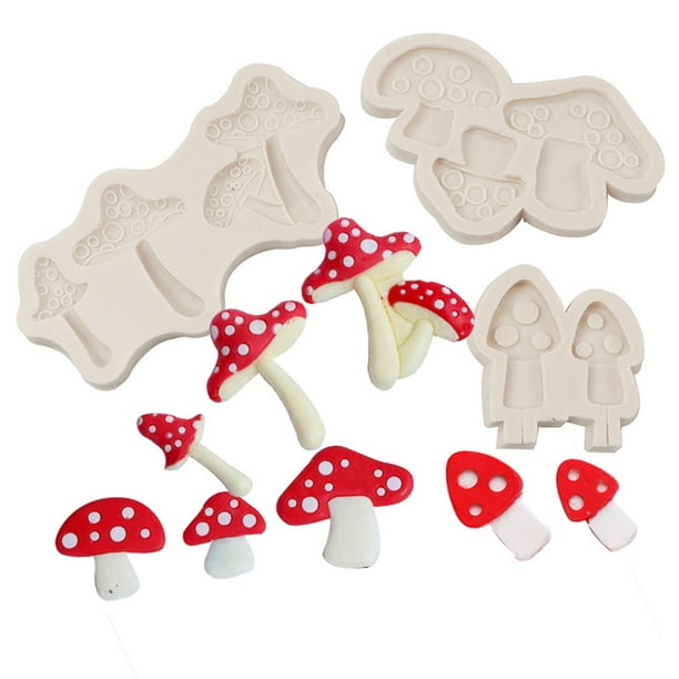 Molde para hornear de temporada rosa, de grado alimenticio, antiadherente, de silicona, para hacer tú mismo, con forma de hongo de dibujos animados, para fondant, utensilio de cocina