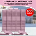 thumbnail image 7 of Novel Box 100 Pack Pink Cardboard Cotton Filled Jewelry Gift Boxes 7x5x1.25 Inches with Lids, 7 of 7