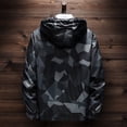 thumbnail image 2 of Men‘s Autumn And Winter Printed Hooded Windproof Thin Jacket Coat Top Blouse, 2 of 5
