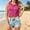 Hot Pink, variant on Babysbule Women's Sleeveless Crew Neck Muscle Crop Tank Top, Regular Fit Casual Summer Knit Blouse