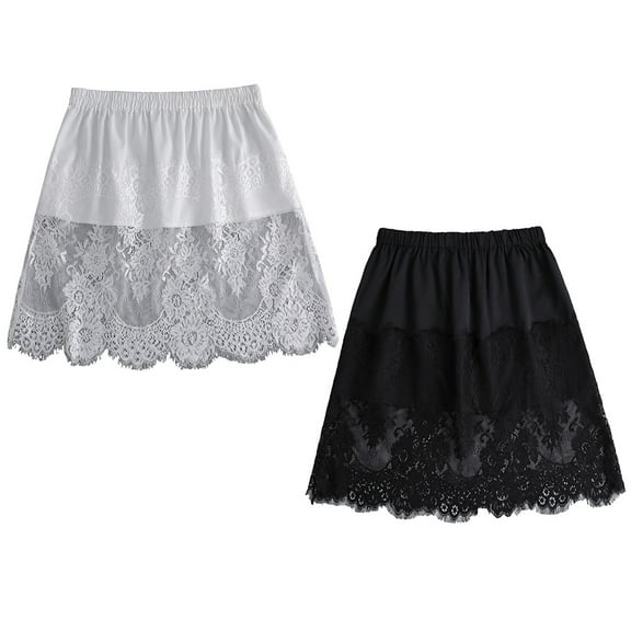 DINHEAROM 2Pcs Body Suit Extenders for Women Half Length Irregular Chiffon Material in Colors