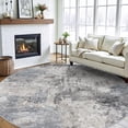 thumbnail image 5 of YOUFORTONG 9ft Round Washable Abstract Area Rug, Modern Low Pile Carpet, Soft Non-Slip Stain Resistant Indoor Mat for Living Room Bedroom Dining Room,Blue, 5 of 9