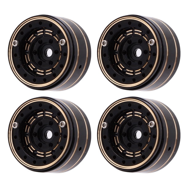 Bujes De Rueda De Coche RC, Revestimiento Negro Buje De Llanta Beadlock Instalación Rápida Conexión Segura De Alta Resistencia Material De Latón 4 Piezas 2,7 X 1,6 Cm Para
