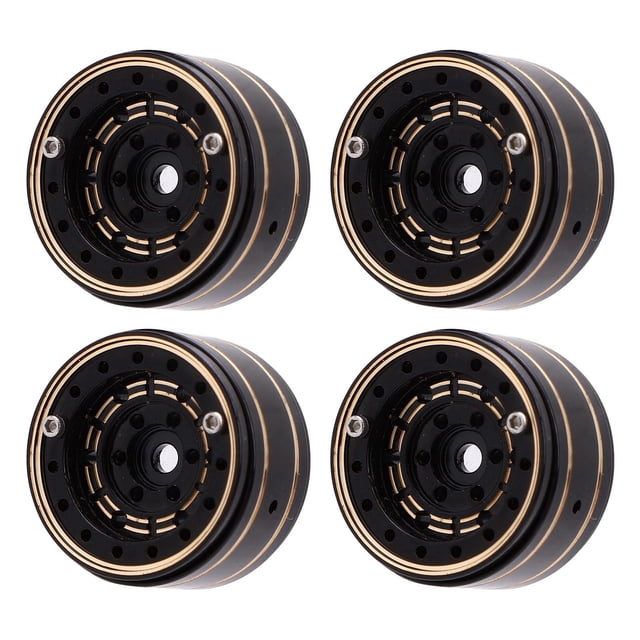 Bujes De Rueda De Coche RC, Revestimiento Negro Buje De Llanta Beadlock Instalación Rápida Conexión Segura De Alta Resistencia Material De Latón 4 Piezas 2,7 X 1,6 Cm Para