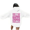 thumbnail image 3 of Fleece Zip Up Hoodie Women Oversized Womens Hoodies Casual Sweatshirt for Women Women's Fashionable Casual Hooded Sweatshirt With Letter Prints, 3 of 7