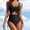 #0310-Black, variant on Womens Solid Color One Piece Swimsuit Drawstring Loose Fit with Built in Bra No Underwire