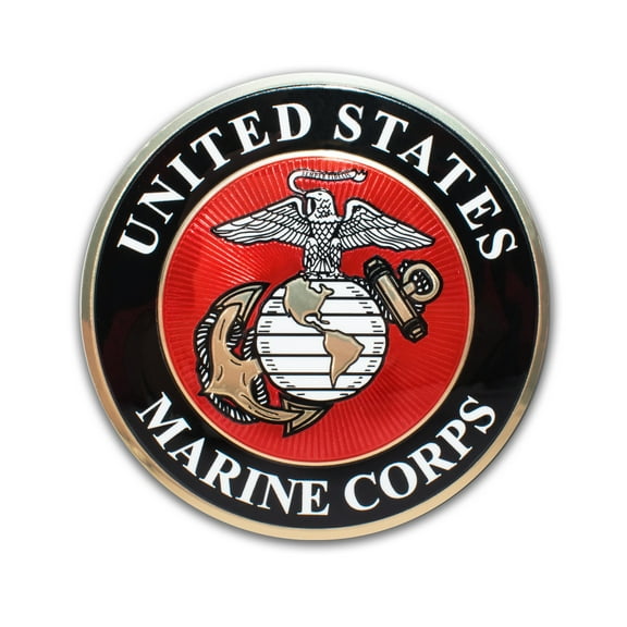 Elektroplate Officially Licensed US Marine Corps Premium Decal Metallic 3D Embossing All Weather Vinyl 1-Pack 3.5"