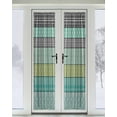 thumbnail image 2 of Teal Black Boho Blackout Curtains, French Door Curtains for Door Window, Vintage Ethnic Tribe Abstract Art Privacy Drapery for Patio/Sidelight Doors, 1 Panel with Tieback, 25 x 72 Inches, 2 of 6